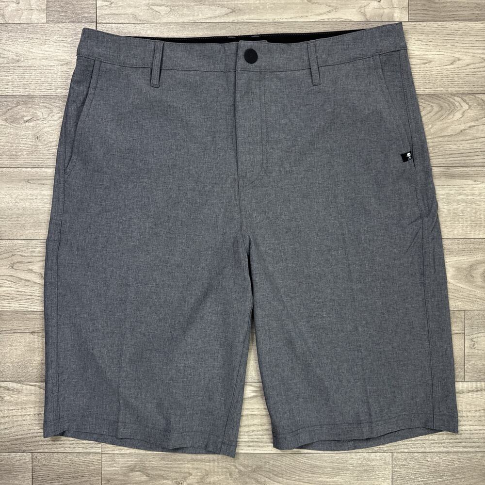 Sullen Art Collective All Day Board Shorts Flat Front Stretch Gray sz 32
